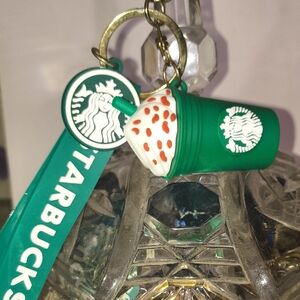 Starbucks Keychain Purse Charm Green Cup with Logo